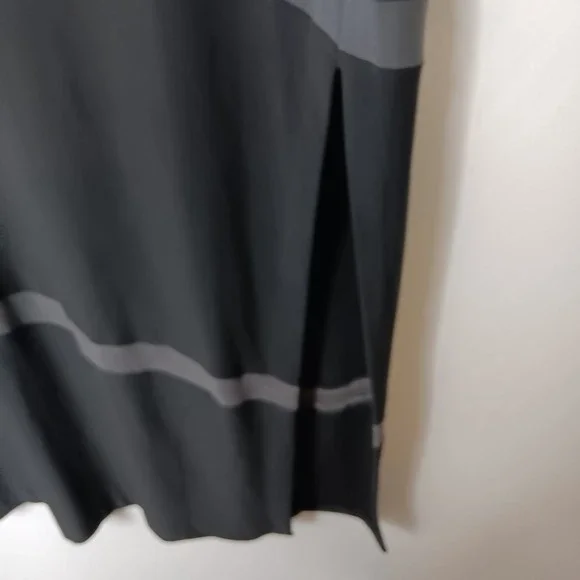 Kamali Kulture Black Gray Stripe Maxi Dress L Modern Glam Elegant Sleek Chic - Picture 5 of 8